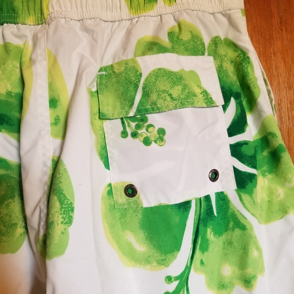 USPA Men's Bathing Suit Floral Green White Sz XL - Picture 5 of 9